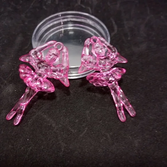 Pingente Bailarina de Acrílico Pink de 6,0cm Pct 8 Unidades