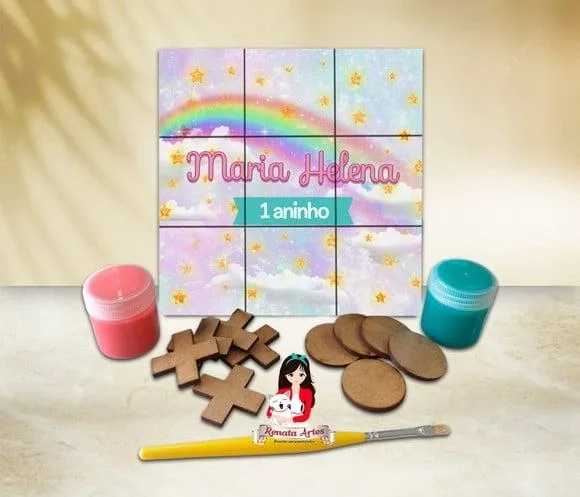 Jogo da Velha com Tinta Personalizado Céu e Estrelas