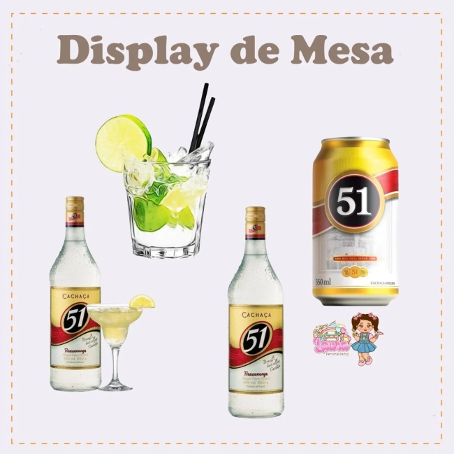 Kit Festa Só Um Bolinho CACHAÇA 51 - Decoração de Festa