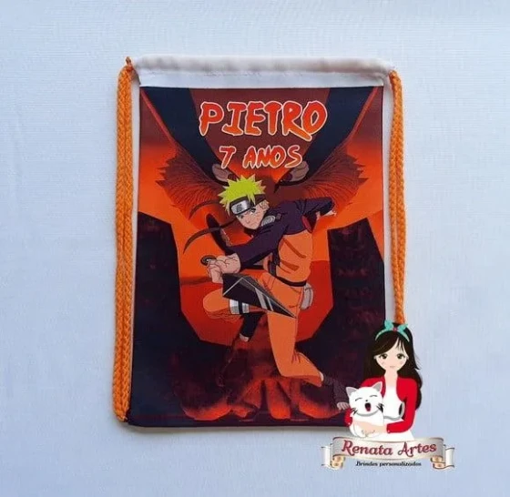 Mochila de Tecido Personalizada Ninja Naruto