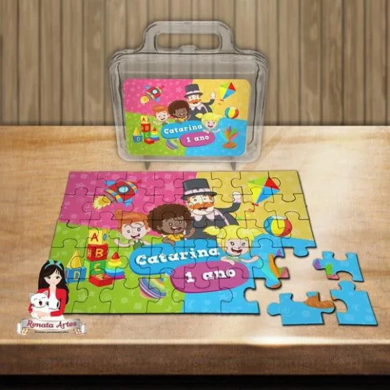 Quebra Cabeça Personalizado na Maleta Mundo Bita