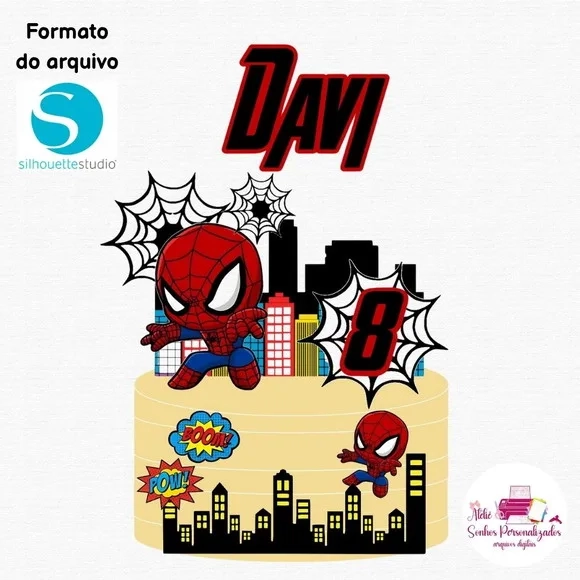 Arquivo Digital - Topo de Bolo Homem Aranha
