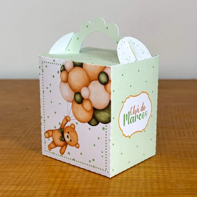 PEGUE E MONTE - Kit Festa CHA DE BEBE URSINHO VERDE - Decoração de Festa | Lembrancinhas | Aniversário | Personalizados