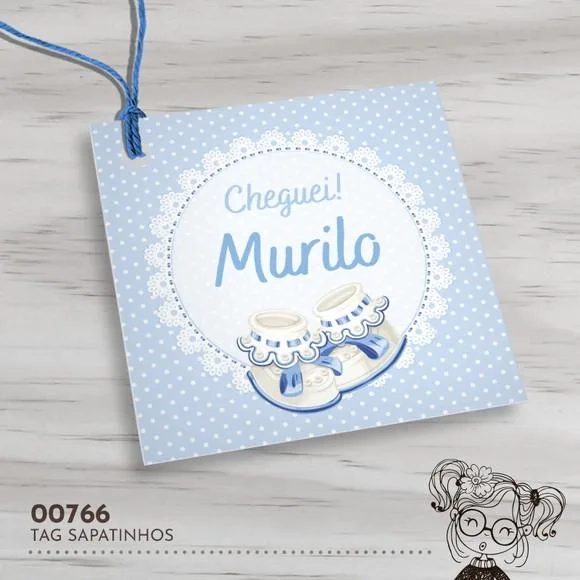 Tag Quadrada Sapatinhos - 00766