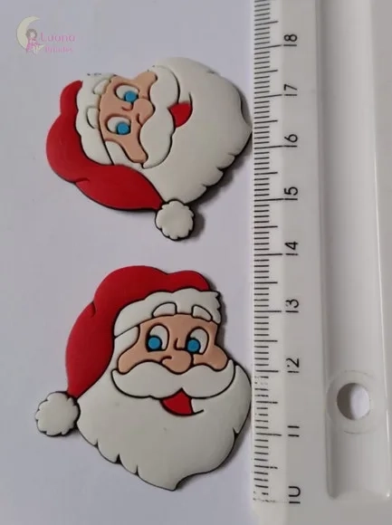 Aplique Papai Noel de borracha - pct com 7 unidades