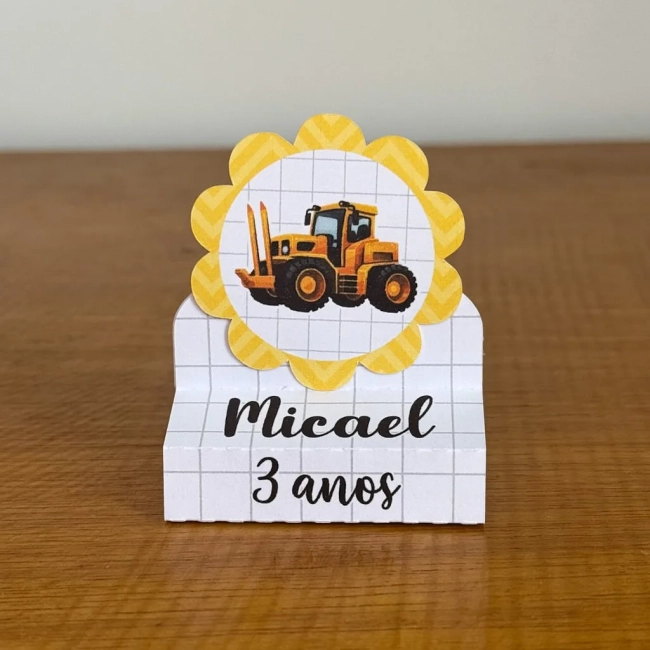 PEGUE E MONTE - Porta Bis Duplo Personalizados TRATOR - Decoração de Festa | Lembrancinhas | Aniversário | Personalizados