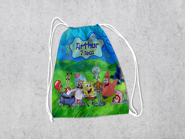 Mochilinha Personalizada para lembrancinhas Bob Esponja