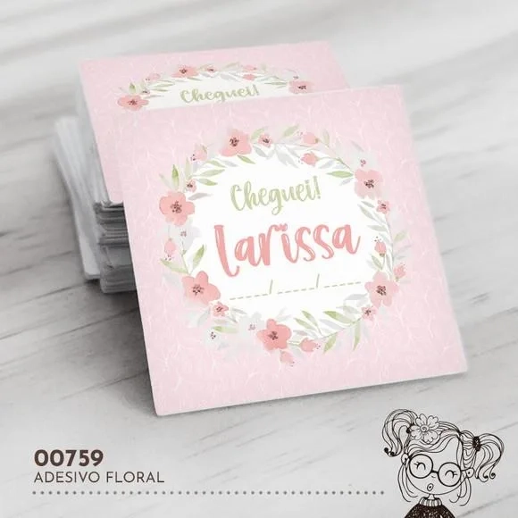 Adesivo Quadrado Floral - 00759