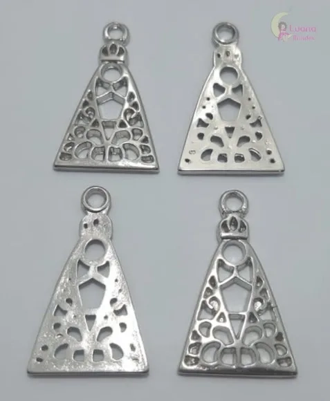 Pingente Nossa Senhora Aparecida Prata - Pct C/5 Unid