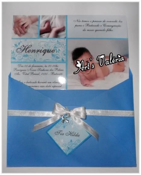 Convite de Batismo Personizado - 10x15