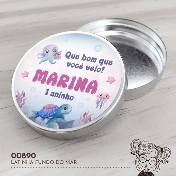 Latinha Adesivada Fundo do Mar - 00890