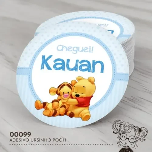 Adesivo Redondo Ursinho Pooh - 00099