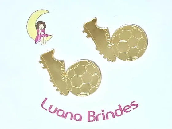 Aplique Chuteira com Bola Acrílico Espelhado 10 Unidades