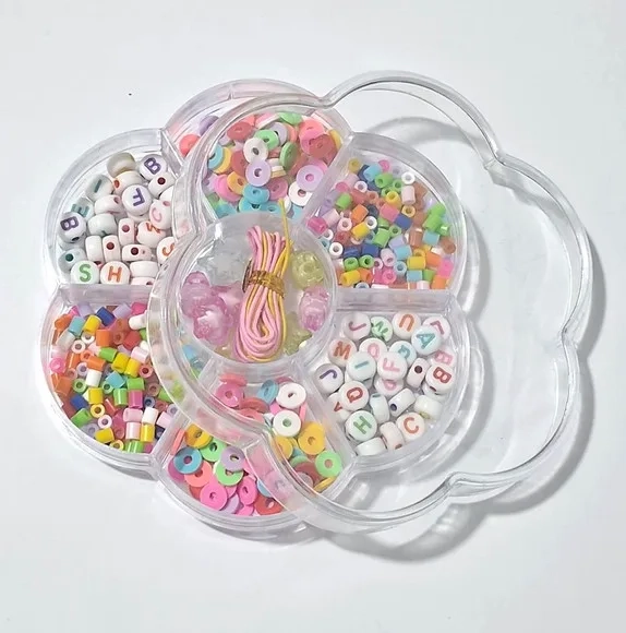 Kit Miçanga de Colar e Pulseira com Caixa Flor - 1 Unidade