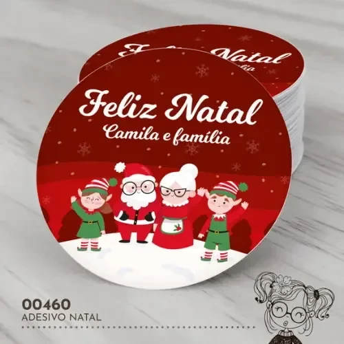 Adesivo Redondo Natal - 00460
