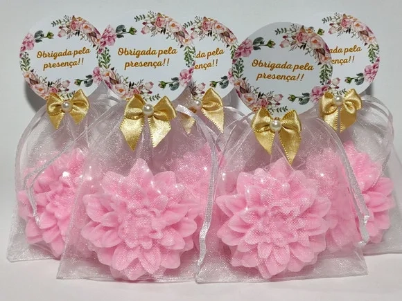 Lembrancinha de Aniversário 70 Anos: Sabonete Flor Dália