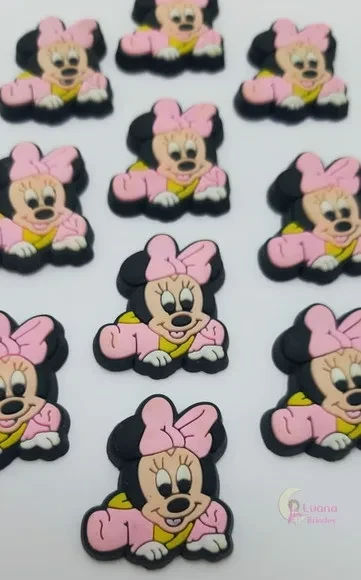Aplique Minnie Baby de Borracha -2,7cm - Pct C/6 Unid