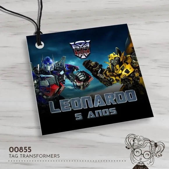 Tag Quadrada Transformers - 00855