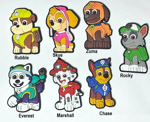 Aplique Patrulha Canina 5cm Emborrachado Pcts com 7 Peças