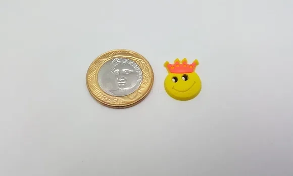 Aplique de Carinha Feliz Emborrachado de 2cm- 10 Unidades
