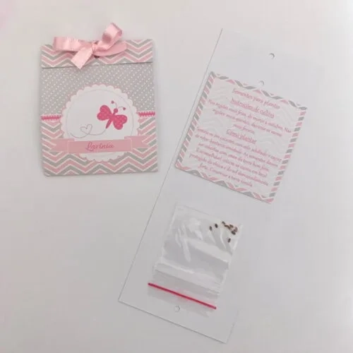 Lembrança Maternidade Sementinha Amor Perfeito Borboleta