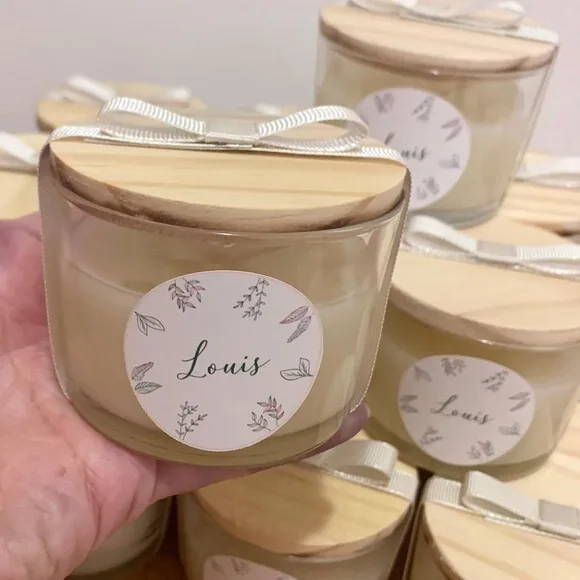 Lembrança Maternidade Vela Vegetal Aromática Pote Vidro
