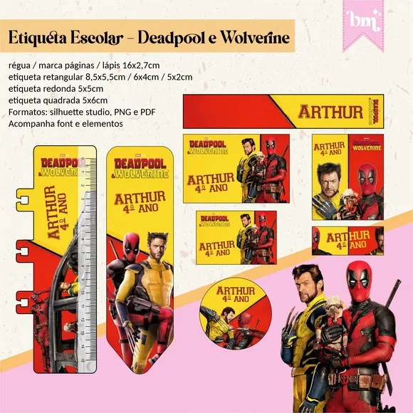 60 Etiquetas Deadpool e Volverine