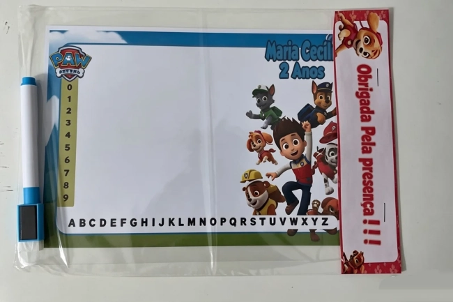 Lousa Magica Infantil Personalizada da Patrulha Canina