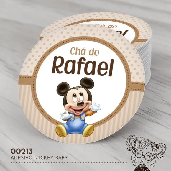 Adesivo Redondo Mickey Baby - 00213