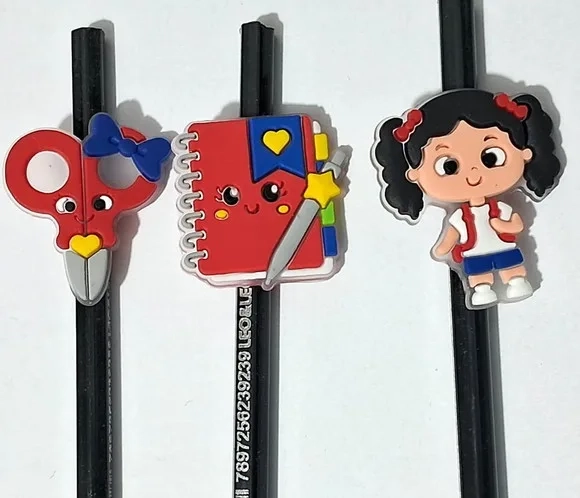 Lápis C/ponteira Escolar Emborrachado Pacote C/6 Unidades Va