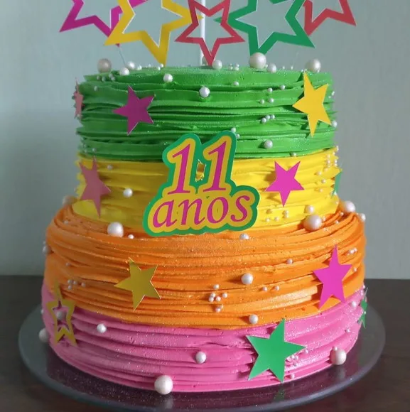 Topo de Bolo Neon