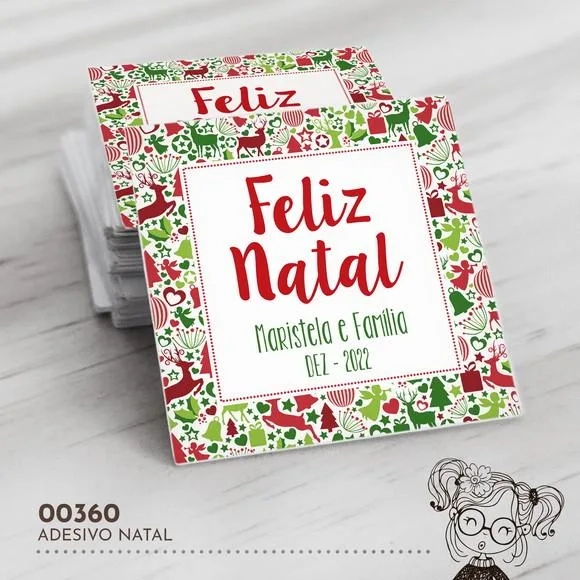 Adesivo Quadrado Natal - 00360