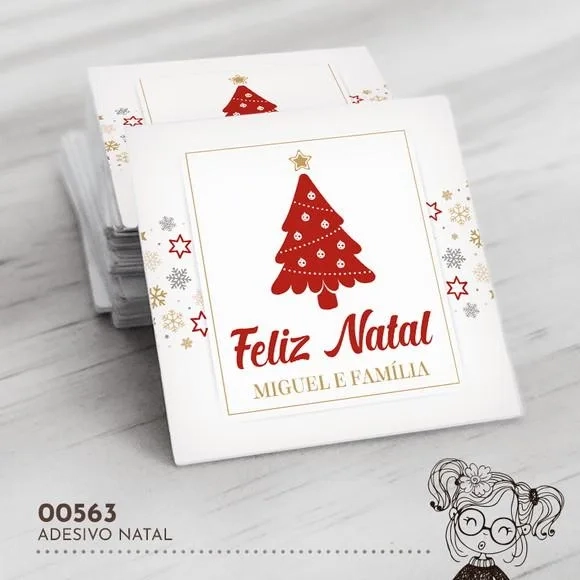 Adesivo Quadrado Natal - 00563