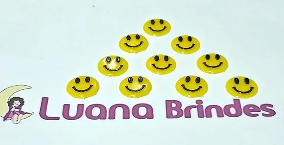 Aplique Emoticon em Acrílico Injetado 1,7cm Pcts C/10 Peças
