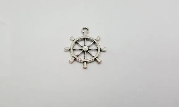 Pingente de Leme em Metal Níquel de 2,7cm - 12 Unidades
