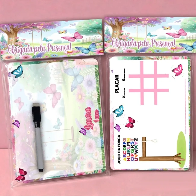 Lousa Magica Personalizada lembrancinhas Jardim das Borboletas