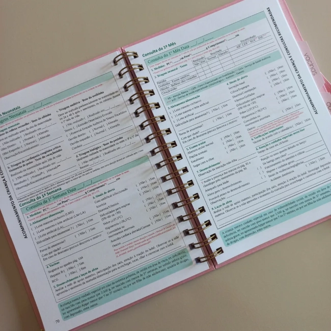Caderneta de Vacinação Personalizada para Bebê Caderneta de Saúde Infantil Minimalista