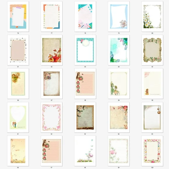 Pack 100 Papéis De Carta Para Imprimir Em Pdf - Cod 66