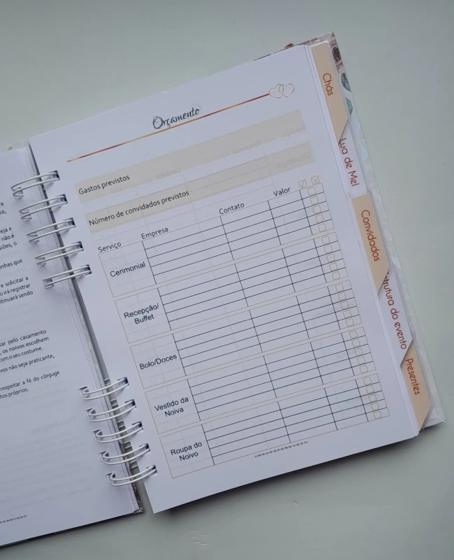 Planner da Noiva Personalizado Permanente c/ Divis - Mod 01