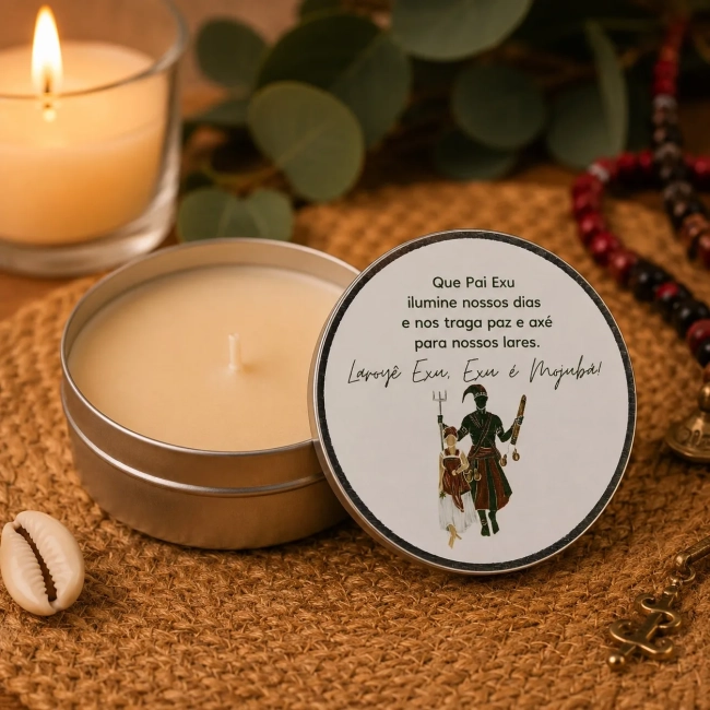 90 unidades de Vela Aromática na latinha Personalizada, Pomba-gira - Exu - Orixás e Entidades, fazemos qualquer tema.