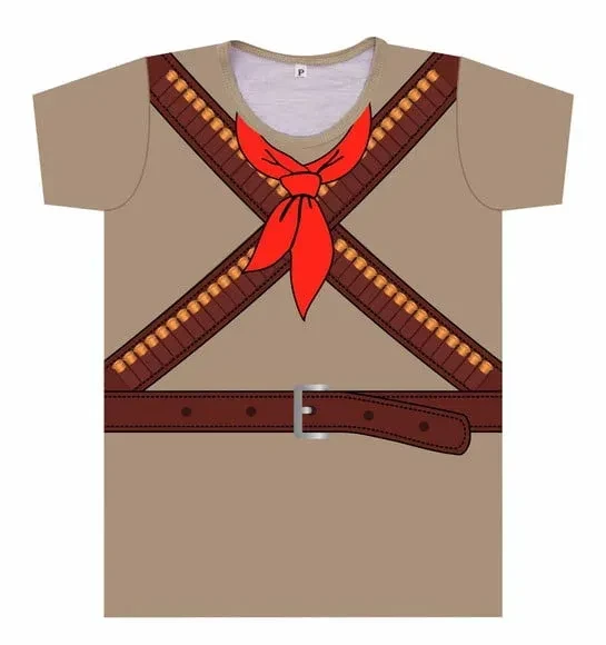 Camiseta infantil Fantasia Cangaceiro Estampa Nordestina Caipira com Lenço