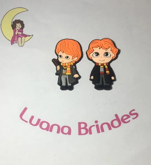 Aplique Ron Weasley Hp Emborrachado Pct C/6 Unidades