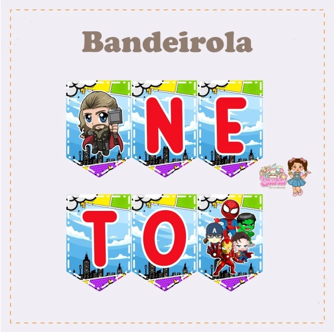 Kit Festa Só Um Bolinho OS VINGADORES - Decoração de Festa