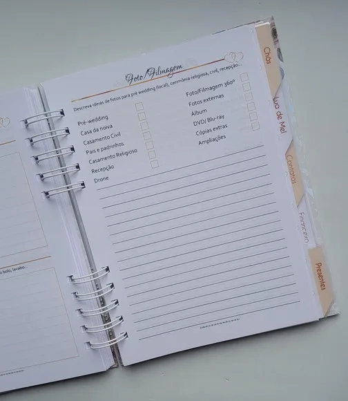 Planner da Noiva Personalizado Permanente c/ Divis - Mod 01