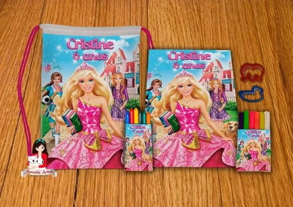 Kit Passatempo Personalizado na Mochila Barbie