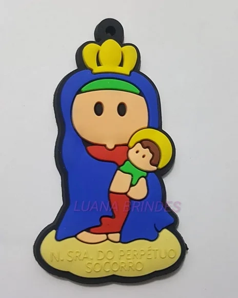 Pingente Senhora Perpétuo Socorro Borracha 5,3cm Pct 4 Unid