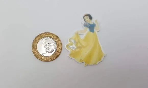 Aplique da Branca de Neve em Acrílico Uv com 5cm4 Peças
