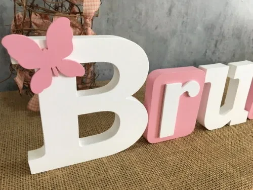Letras Decorativas Blocos Borboleta