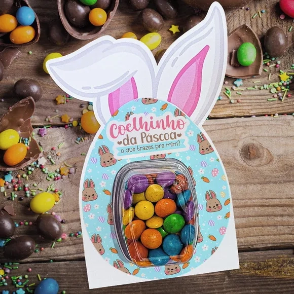 Card Orelha Páscoa Blister com Confete Coelho