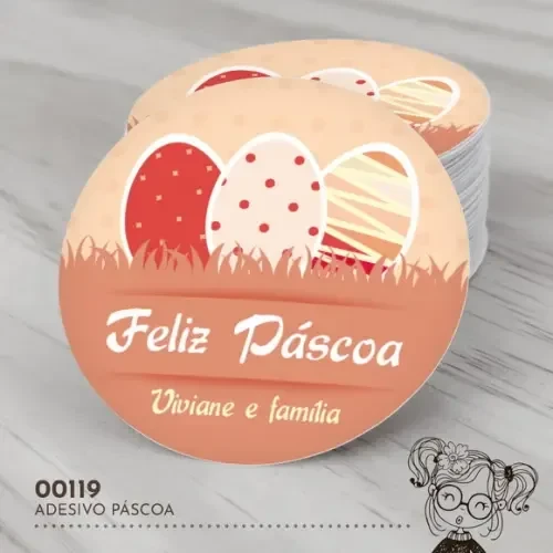 Adesivo Redondo Páscoa - 00119